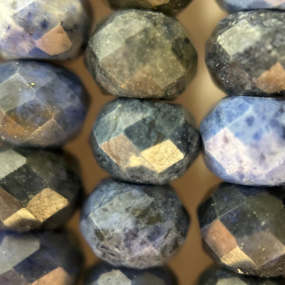 Dumortierite Faceted rondelle Beads (6x4 mm) image 1