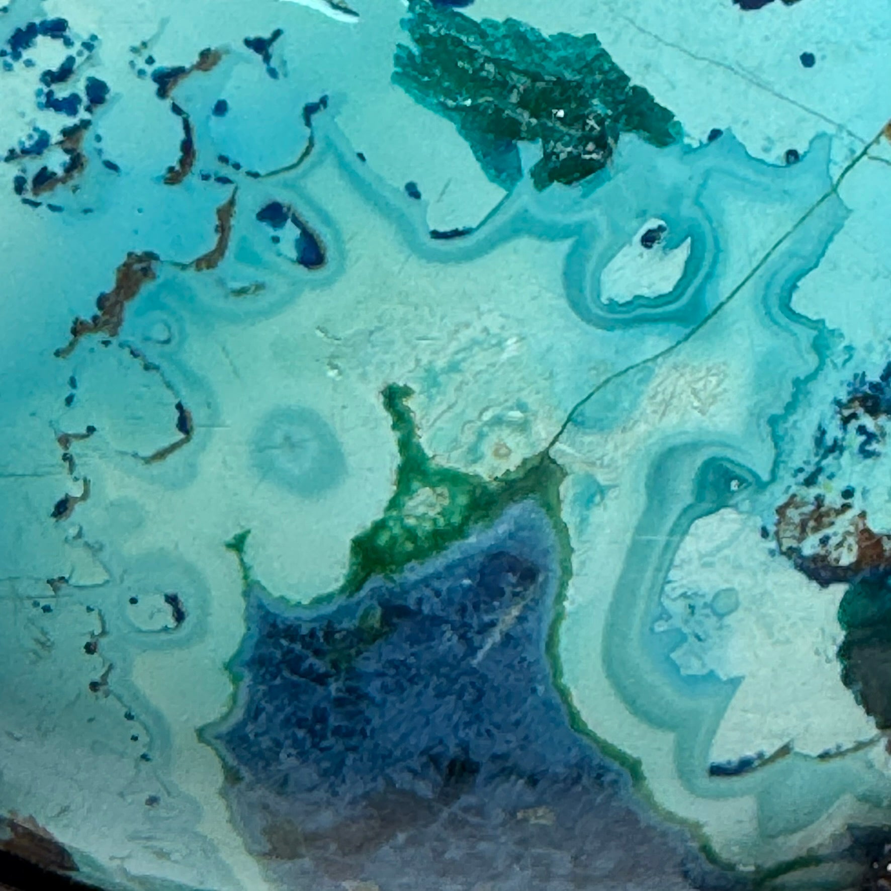 Shattuckite Pendant with Diopside Emeralds in Black Rhodium Plating image 7