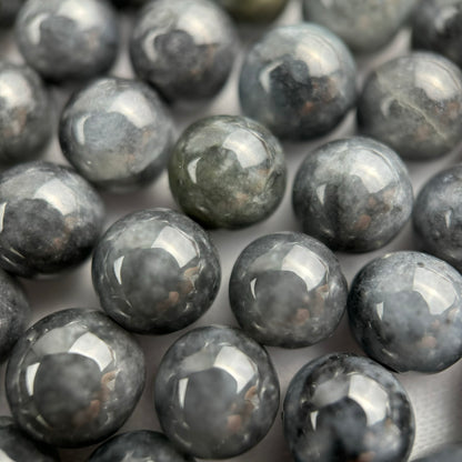 Burmese Black Jade AAA Polished Round Beads image 3