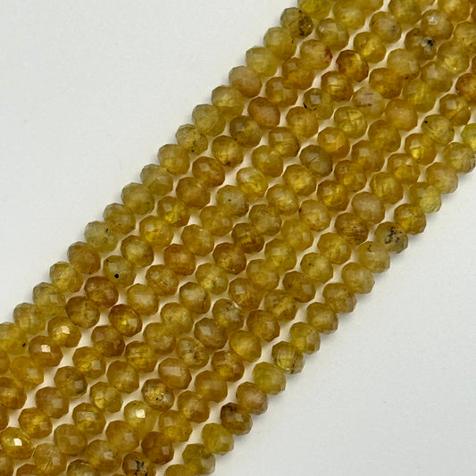 Golden Apatite Faceted Rondelle Beads (6x4mm)