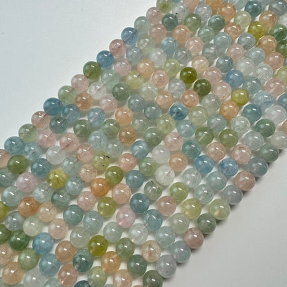 Aquamarine Morganite AA Polished Round Beads image 3