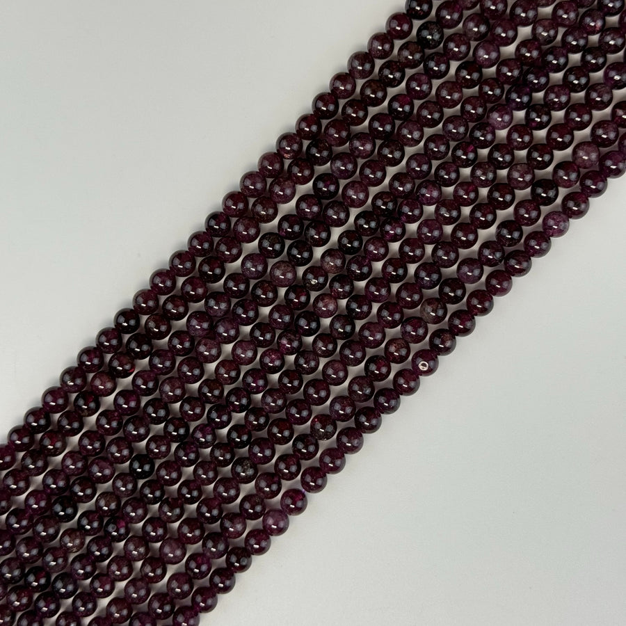 Rhodolite Grape Garnet Polished Round Beads image 0