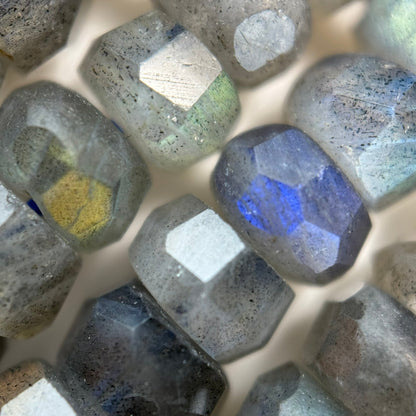 Labradorite Single Cut Faceted Rondelle Beads (High Quality) image 1