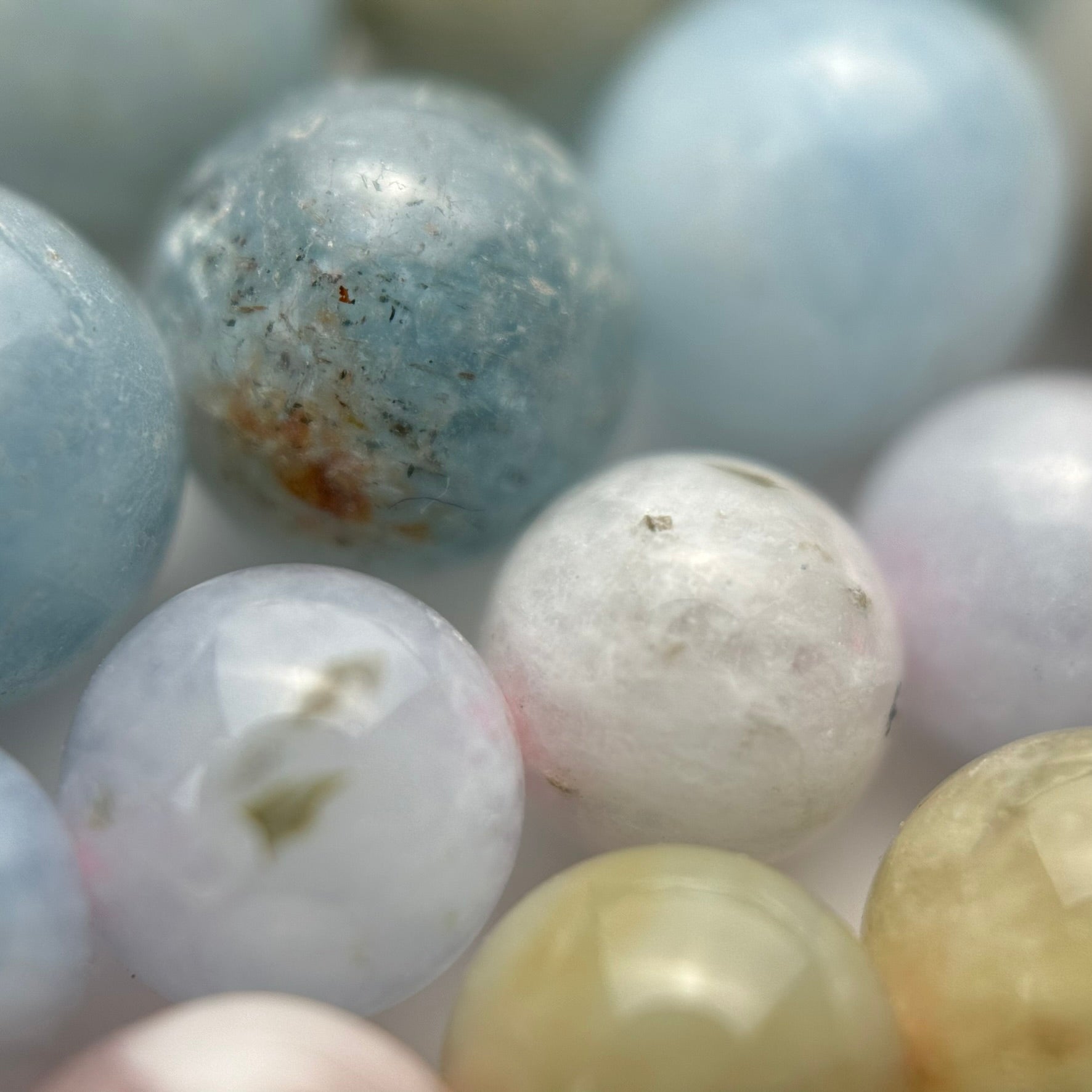 Aquamarine Polished Round Gemstone Beads image 3