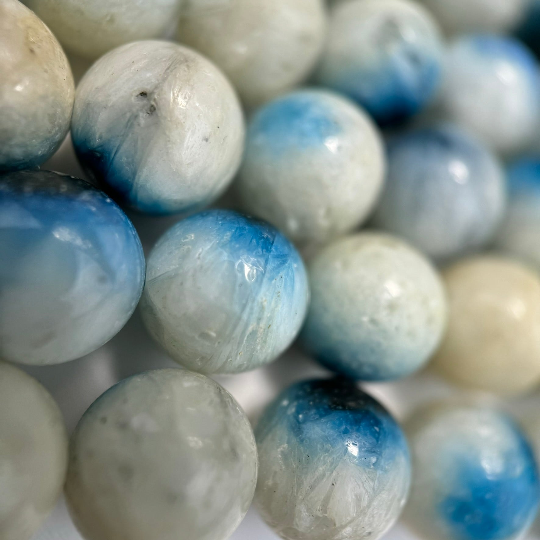Blue Ice Glacier AA Polished Round Beads image 5