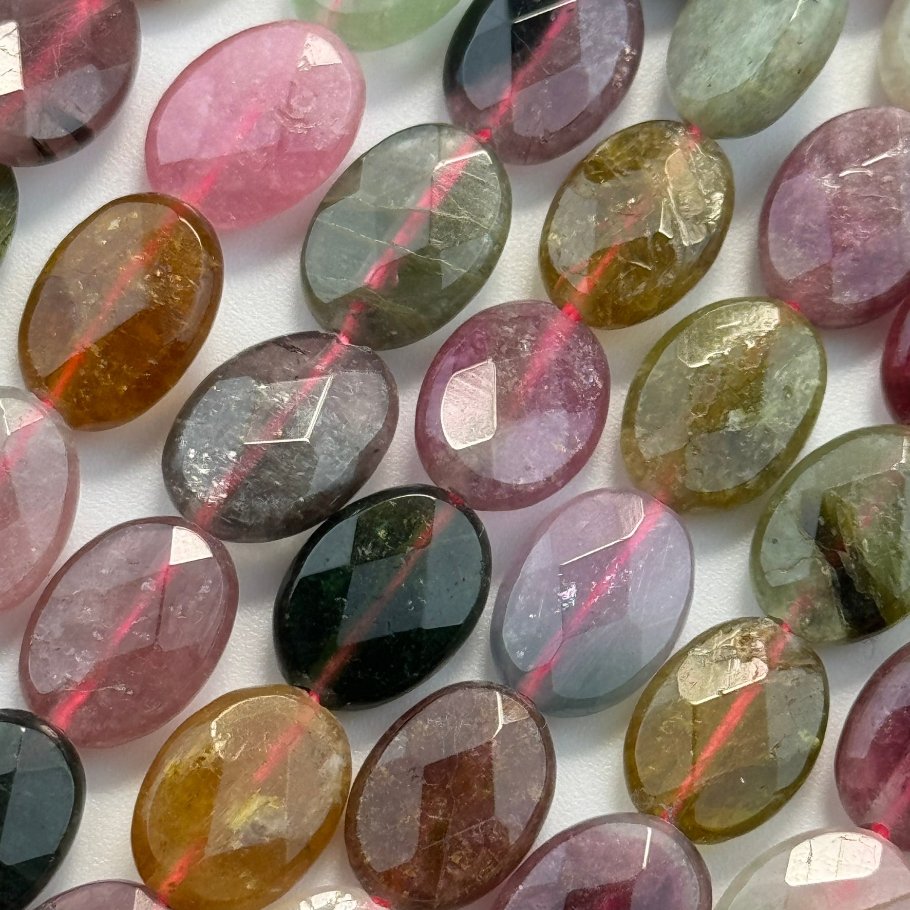 Tourmaline Faceted Oval Beads (A Quality) image 3