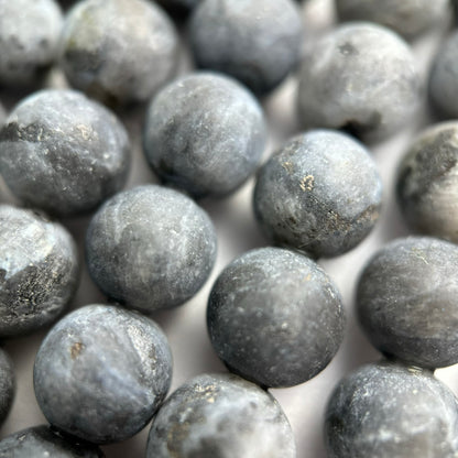 Larvikite Frosted Round Beads image 6