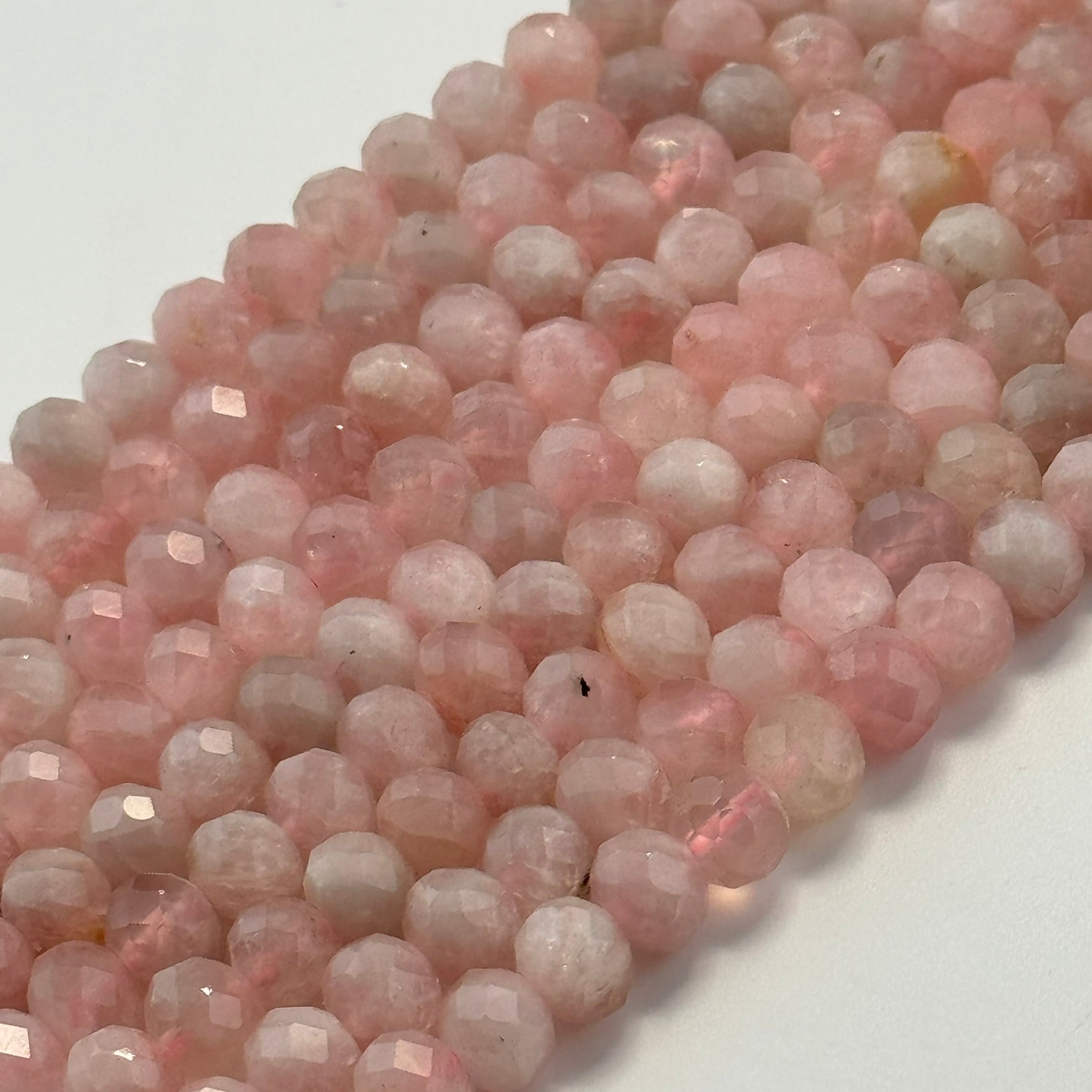 Rose Quartz Faceted Rondelle Beads image 3