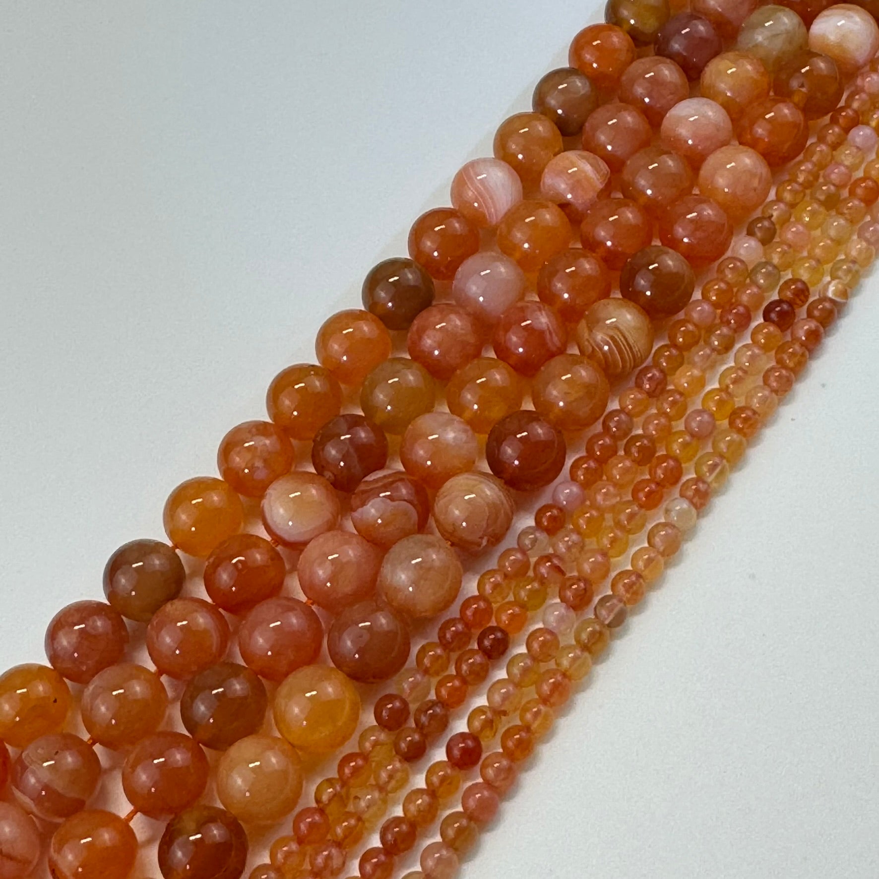 Orange Botswana Carnelian Polished Round Beads image 3