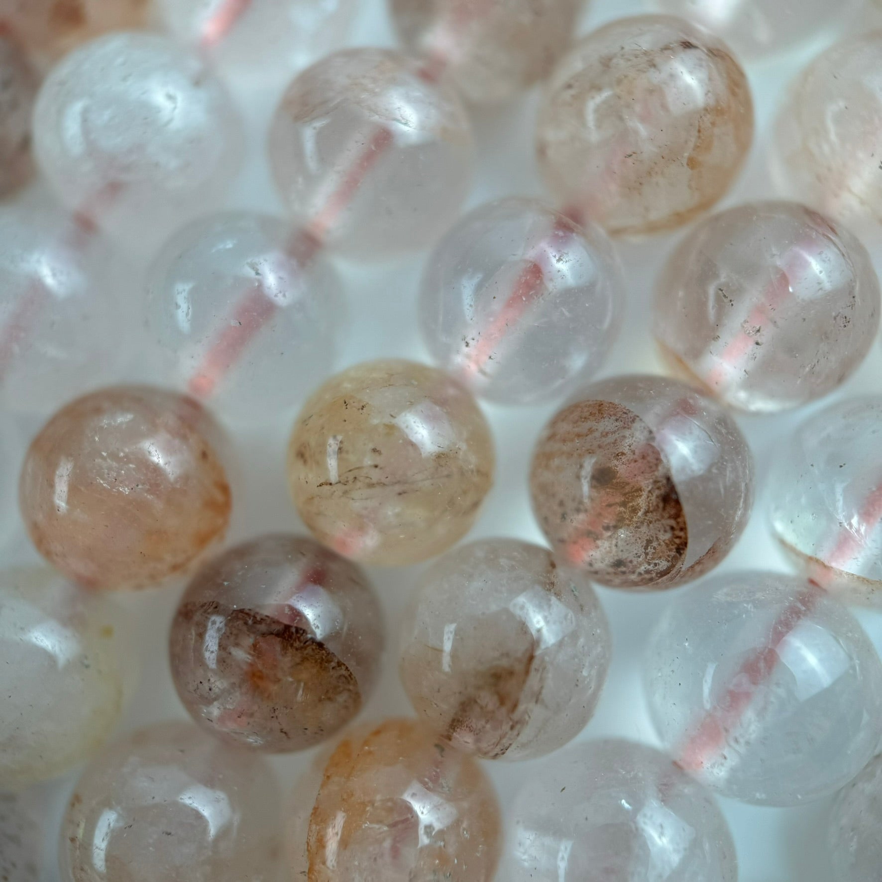 Orange Phantom Quartz Polished Round Beads image 3