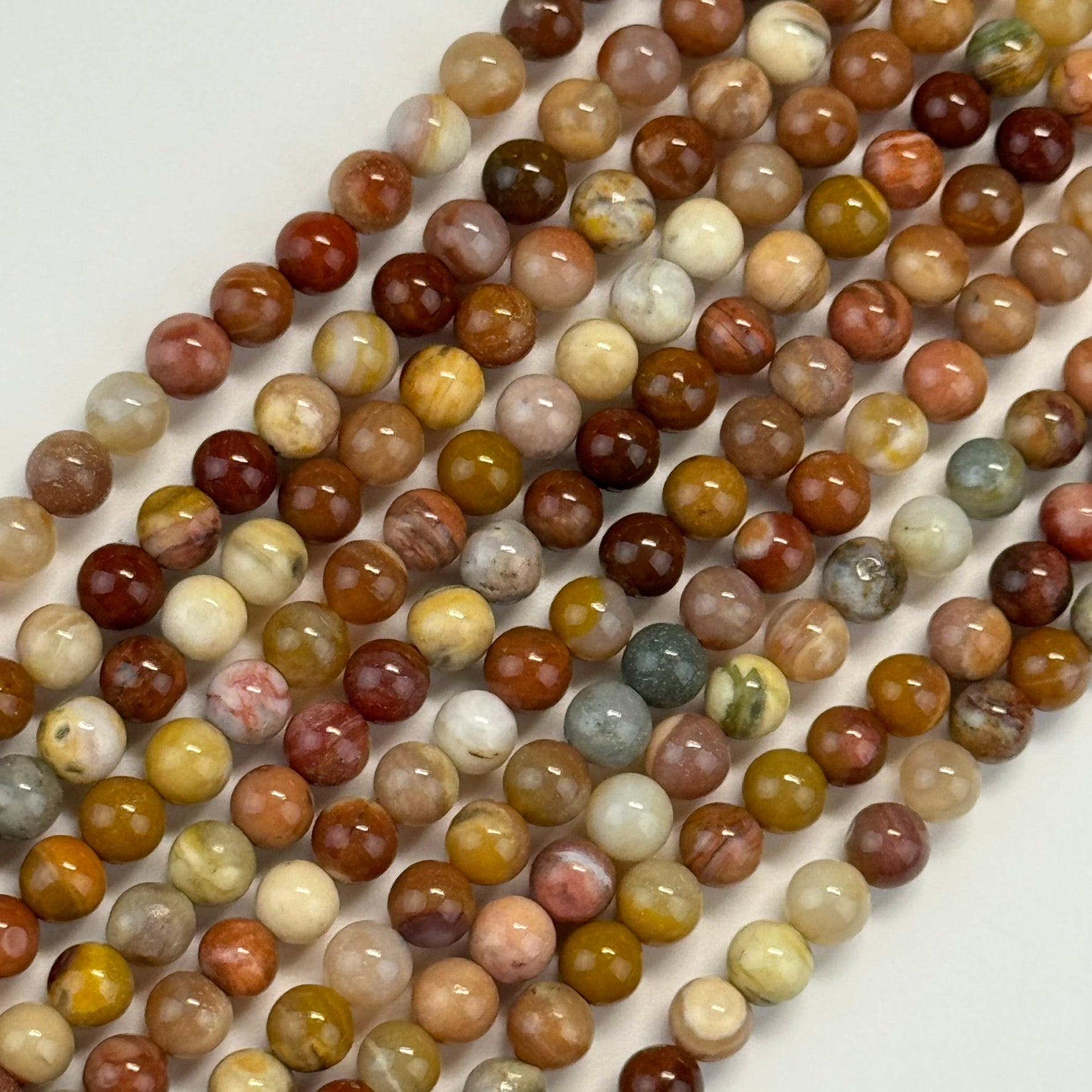 Pink Petrified Wood Polished Round Beads image 0