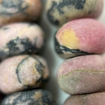 Dendritic Rhodonite Frosted Rondelle Beads image 3