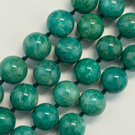 Brazilian Amazonite AAAA Polished Round Gemstone Beads image 0