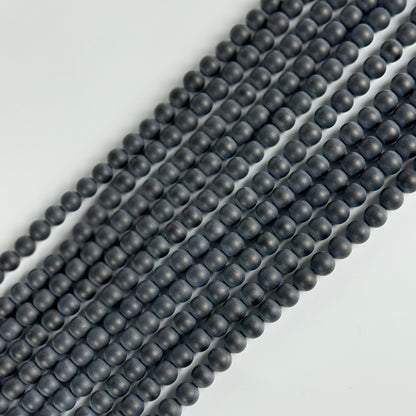 Black Onyx Frosted Round Beads image 0
