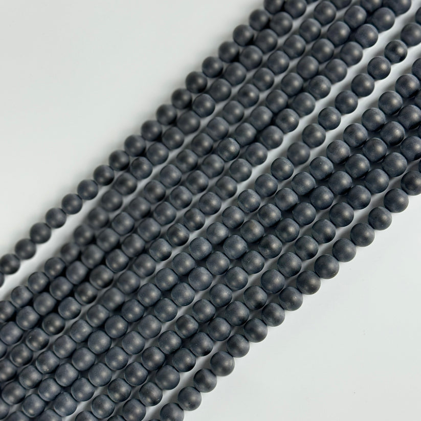 Frosted Matte Round Gemstone Beads