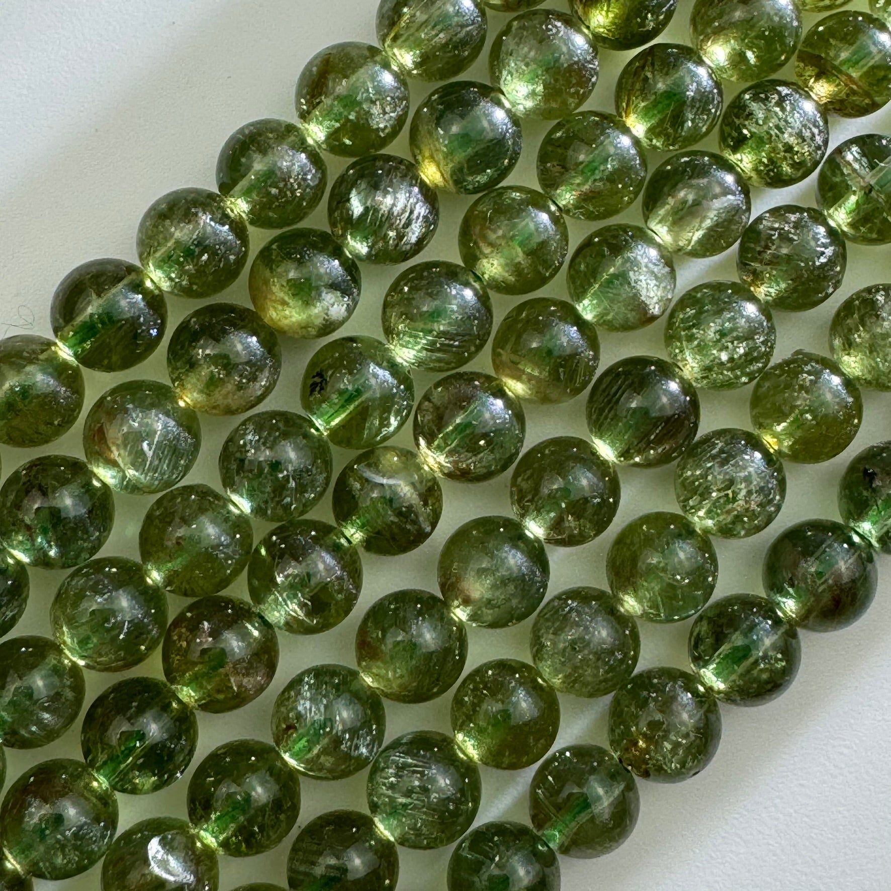 Green Apatite Polished Round Beads image 1