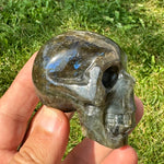 Labradorite Skull Carving (3 x 2.5 inches) image 1