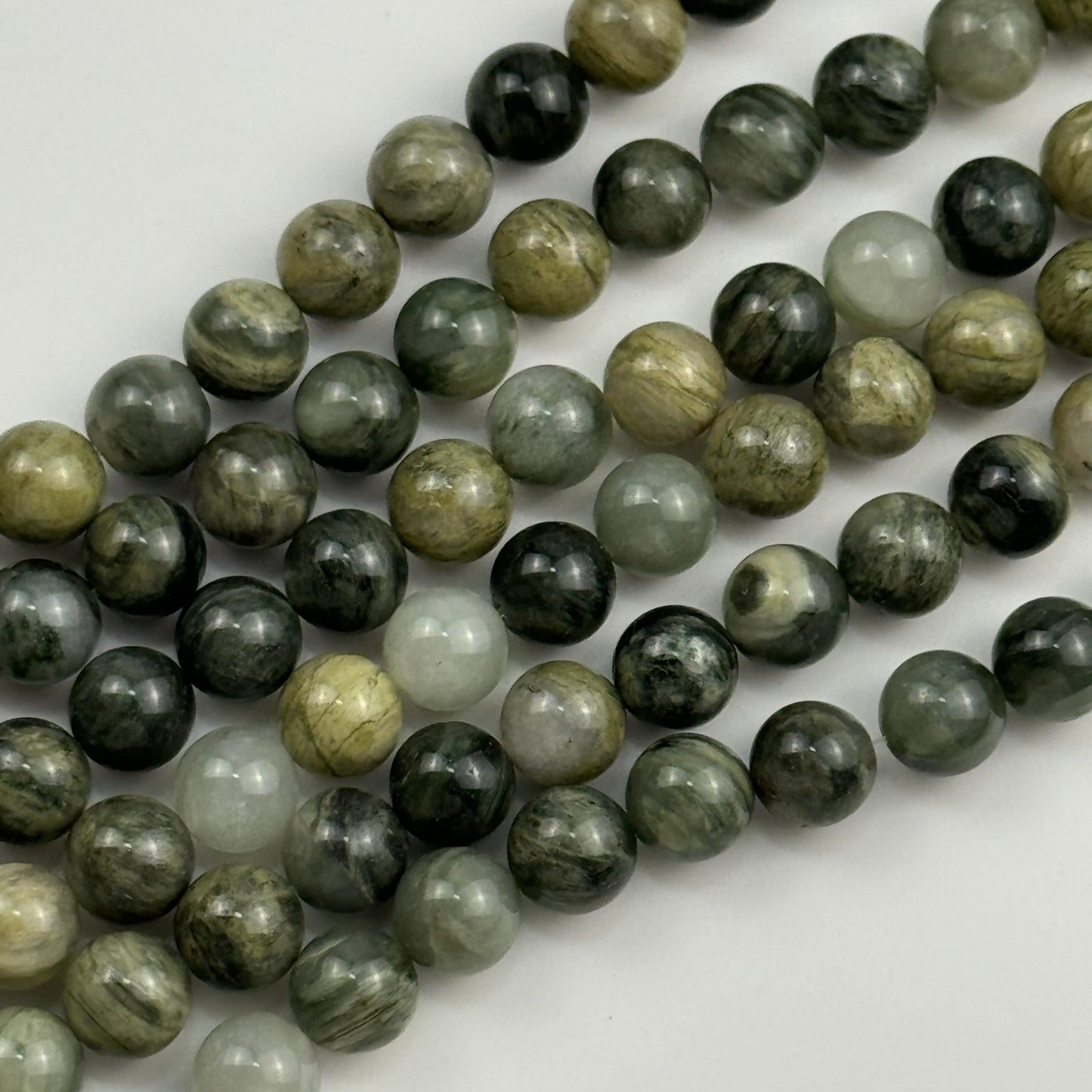 Green Tornado Quartz Polished  Round Beads image 4