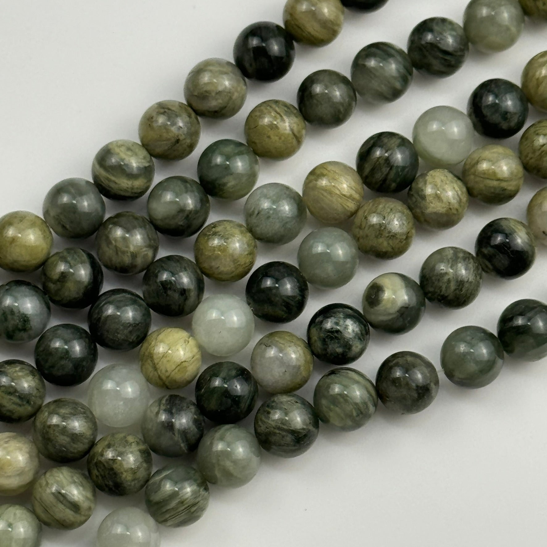 Green Tornado Quartz Polished  Round Beads image 4