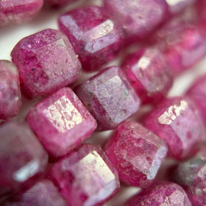 Ruby Glass Filled Square Beads image 2
