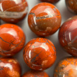 Red Flower Jasper Polished  Round Beads image 3