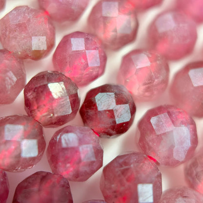Pink Tourmaline Faceted Round Beads image 6