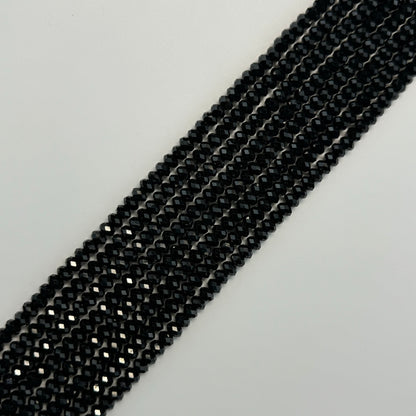 Black Spinel Faceted Rondelle Beads image 5
