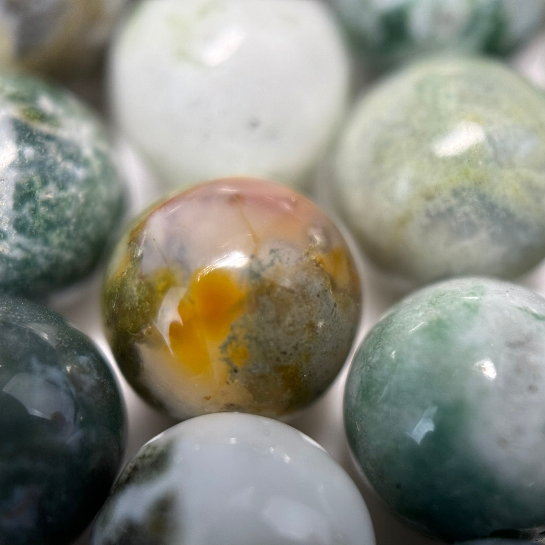 Tree Moss Agate Polished Round Beads image 5