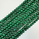 Malachite Polished Round Beads  A-AA-AAA Quality image 4