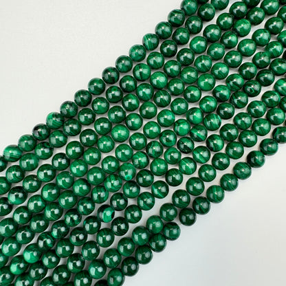 Malachite Polished Round Beads  A-AA-AAA Quality image 4