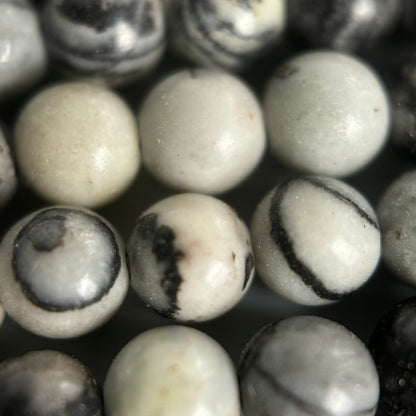 Black Network Jasper Polished Round Beads image 4