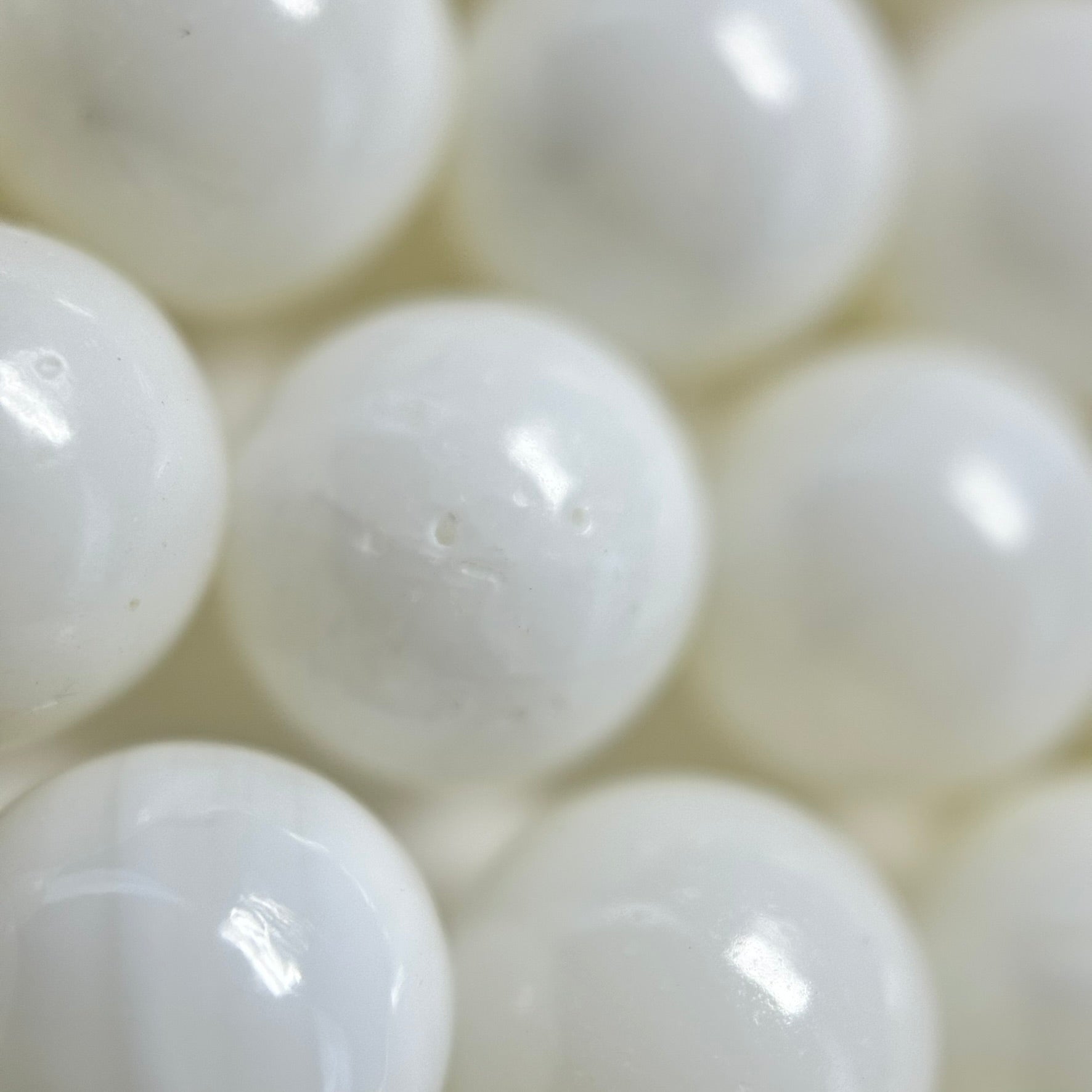 White Shell Polished  Round Beads image 5