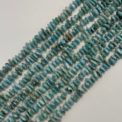Larimar Disc Blade Polished Beads image 5