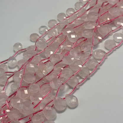 Rose Quartz Faceted Pear Shape Beads image 0