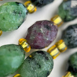 Ruby Zoisite Faceted Barrel 8 Beads image 1
