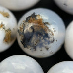 Dendritic White Chalcedony Polished Round Beads image 3