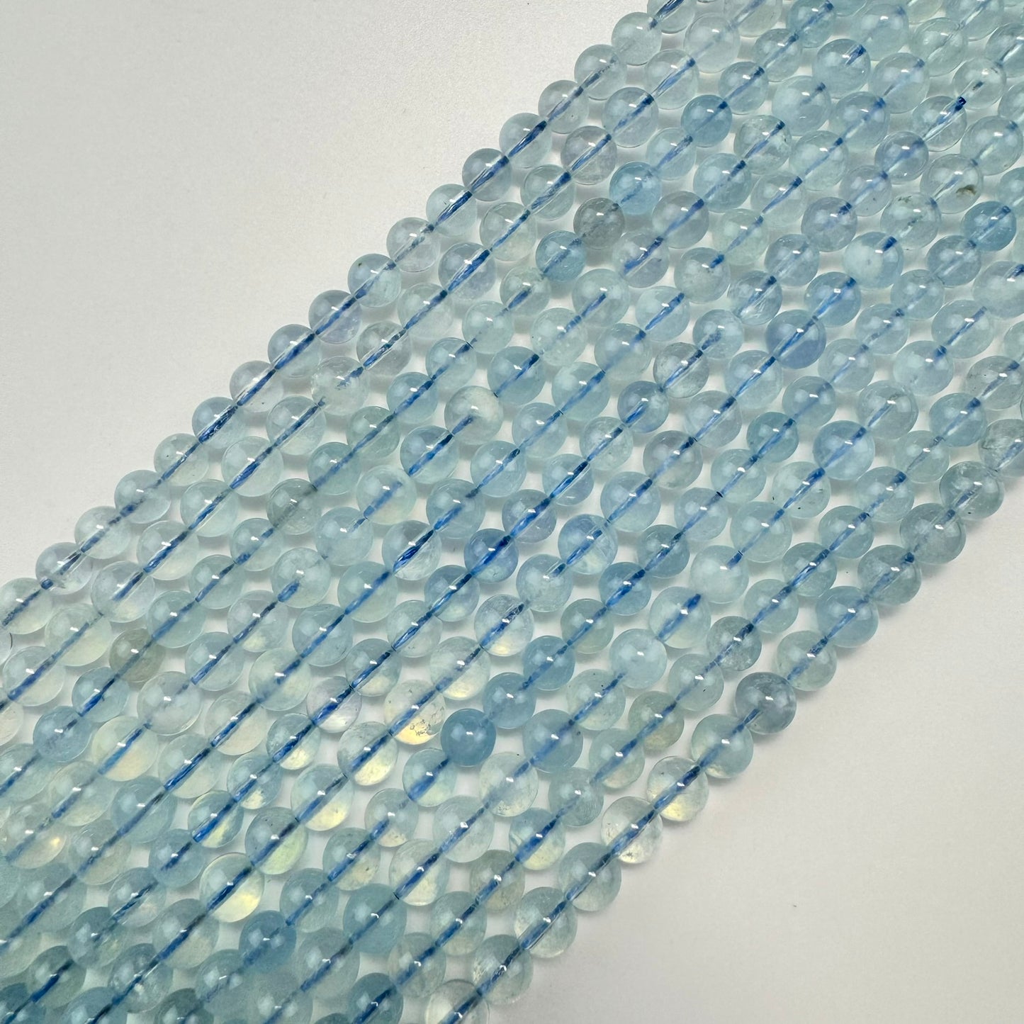 Aquamarine AA Polished Round Gemstone Beads image 1