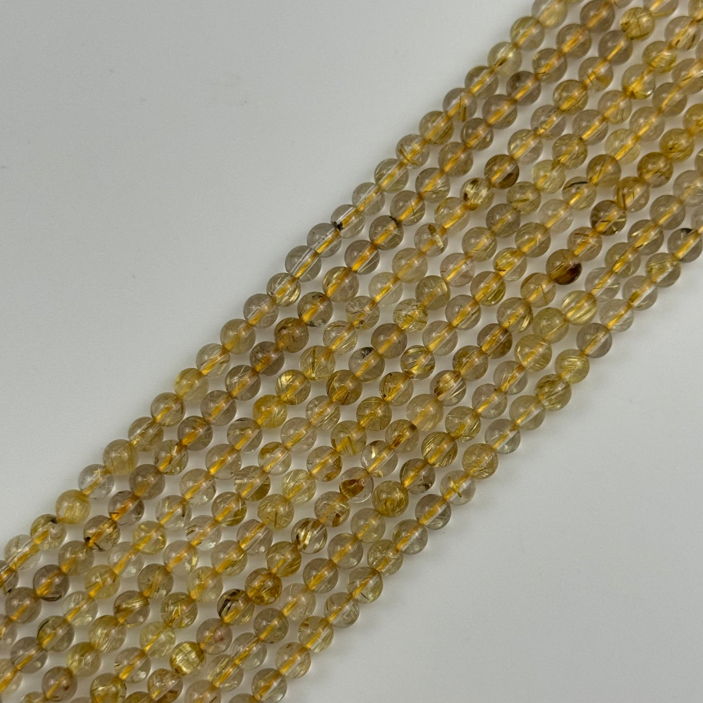 Golden Rutilated Quartz AAA Polished 8mm Round Beads image 3