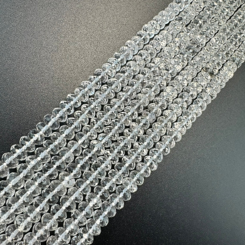 Faceted Rondelle Beads: Crystal & Gemstone Rondelle Beads for Jewelry Making, Beaded Necklaces, and More