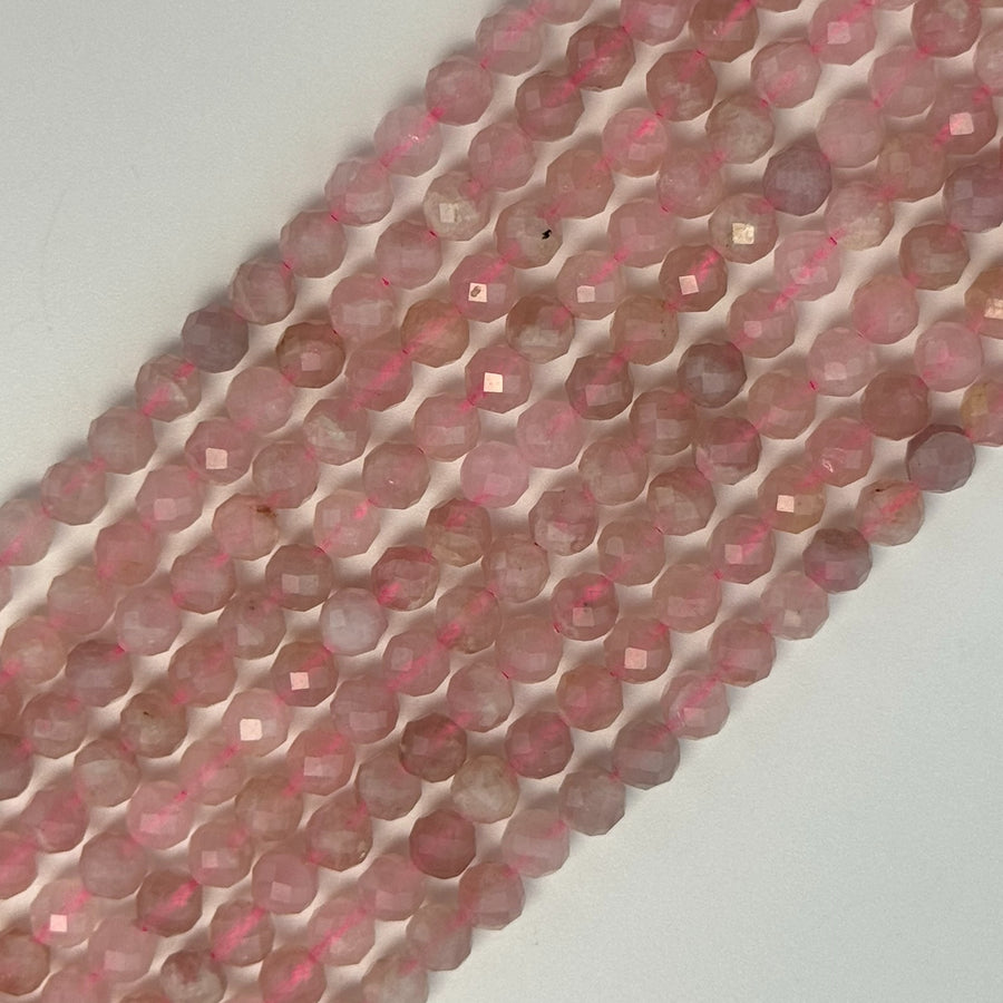 Rose Quartz Faceted Round Beads image 0