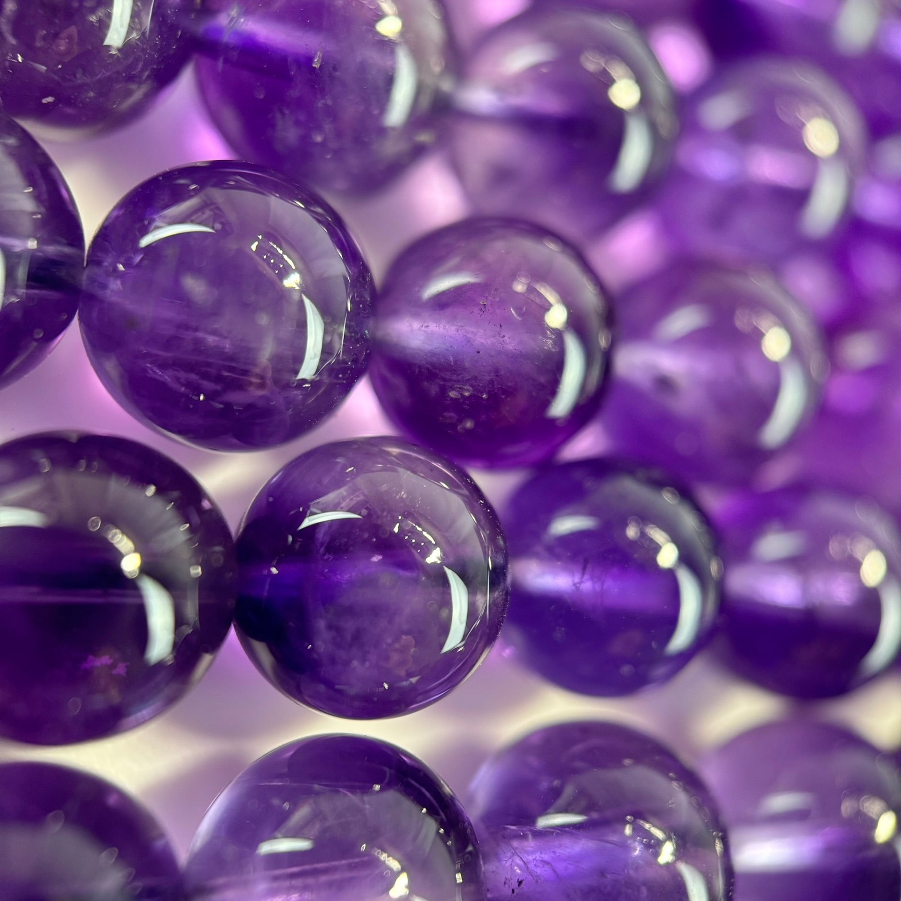 Natural African Amethyst Polished Round Beads image 3