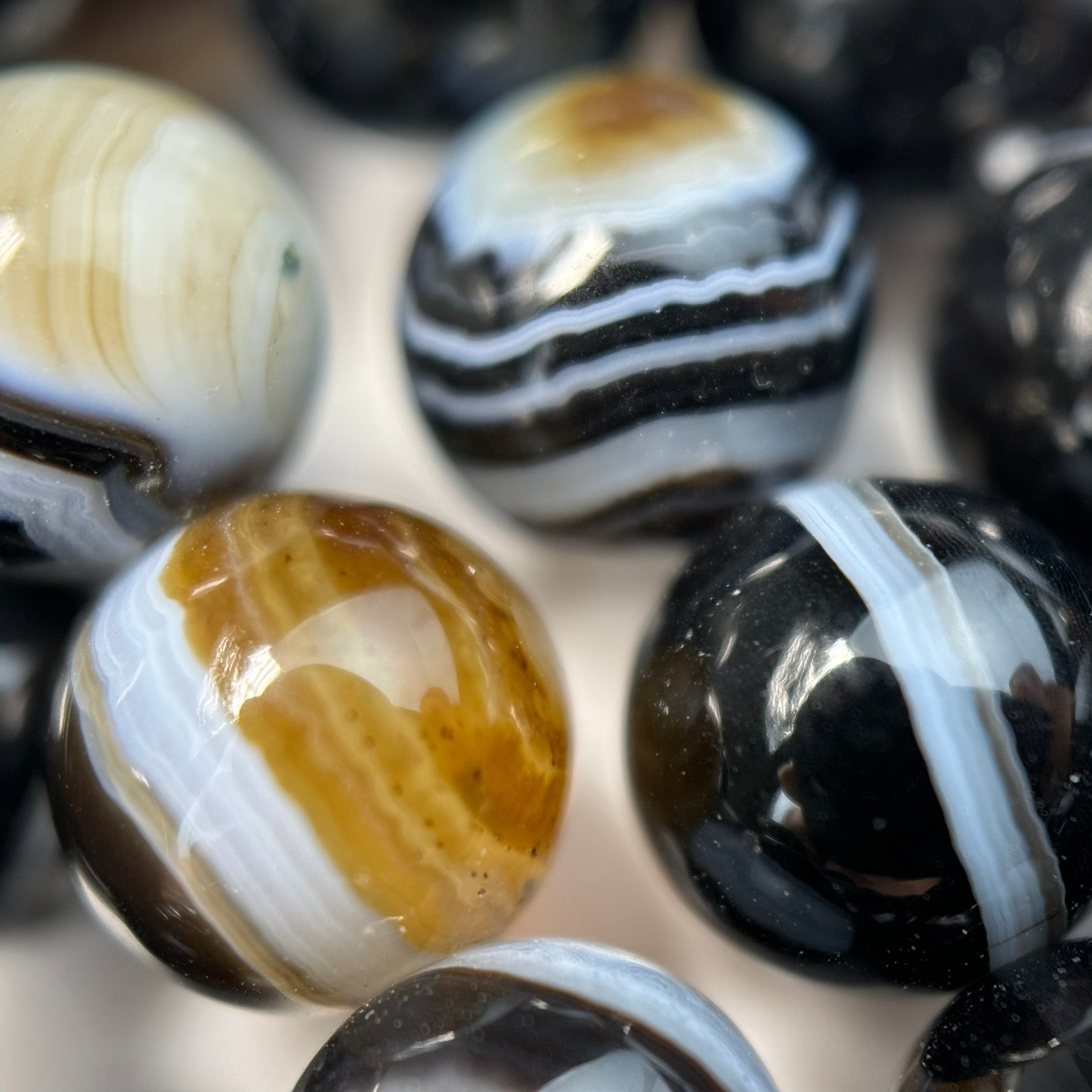 Banded Agate Polished Round Beads image 8