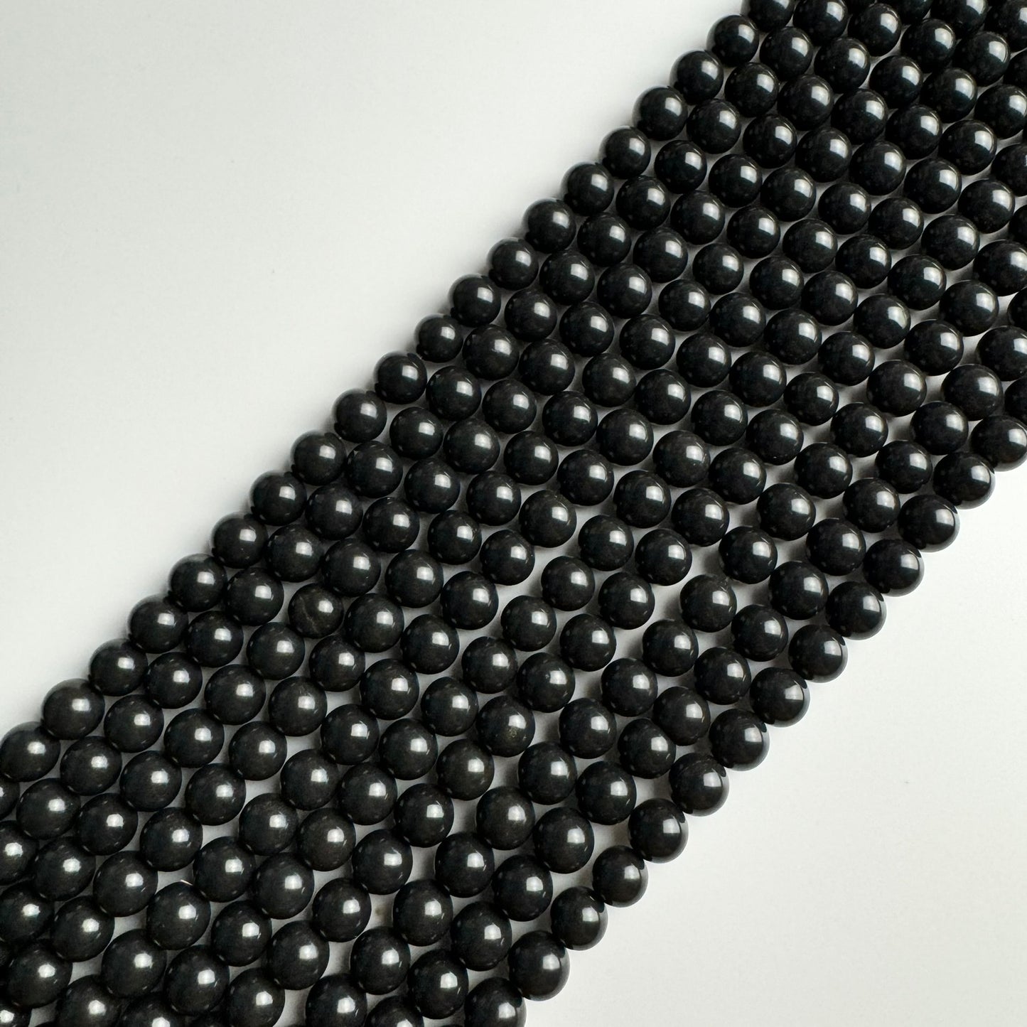 Black Mica Polished Round Beads image 3