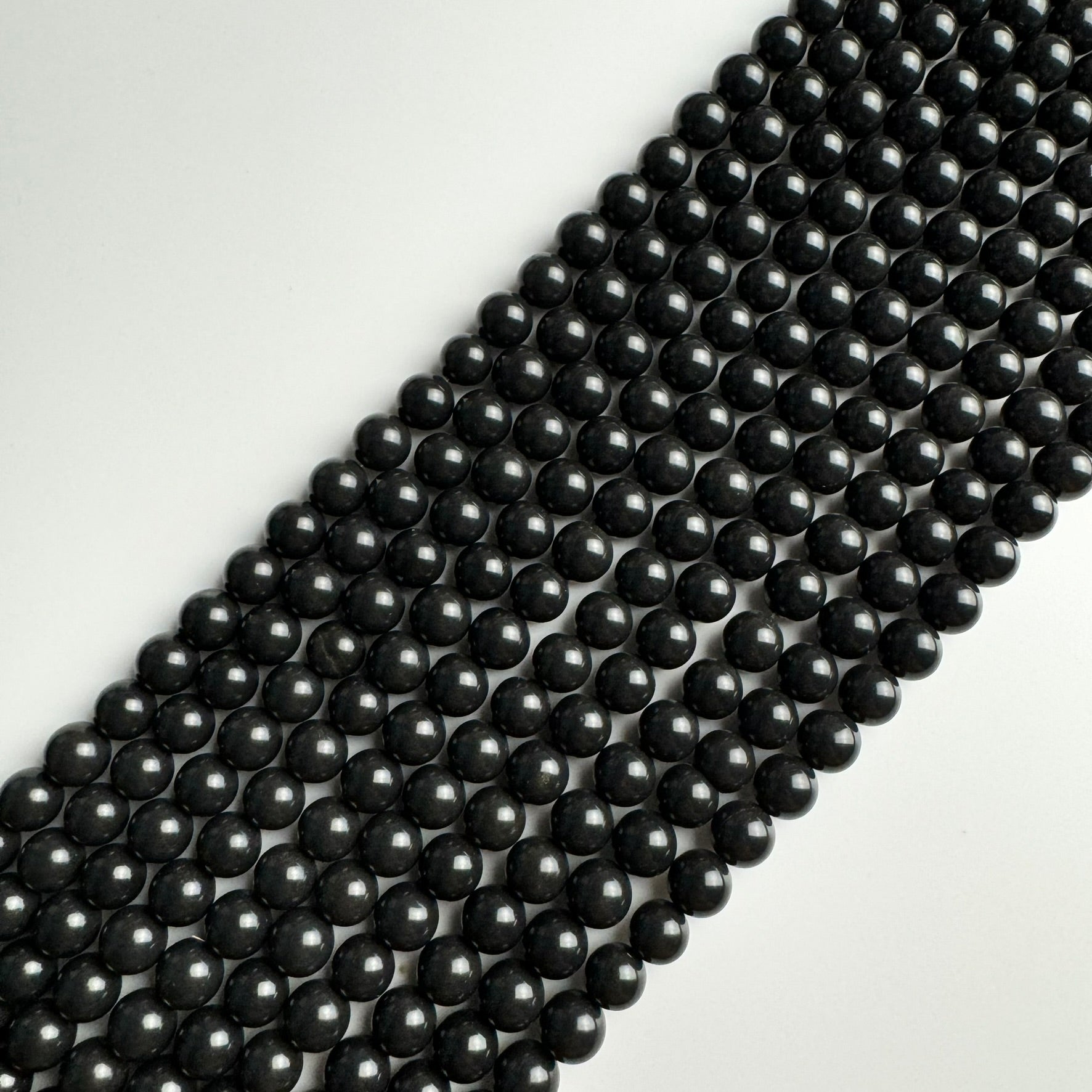 Black Mica Polished Round Beads image 3