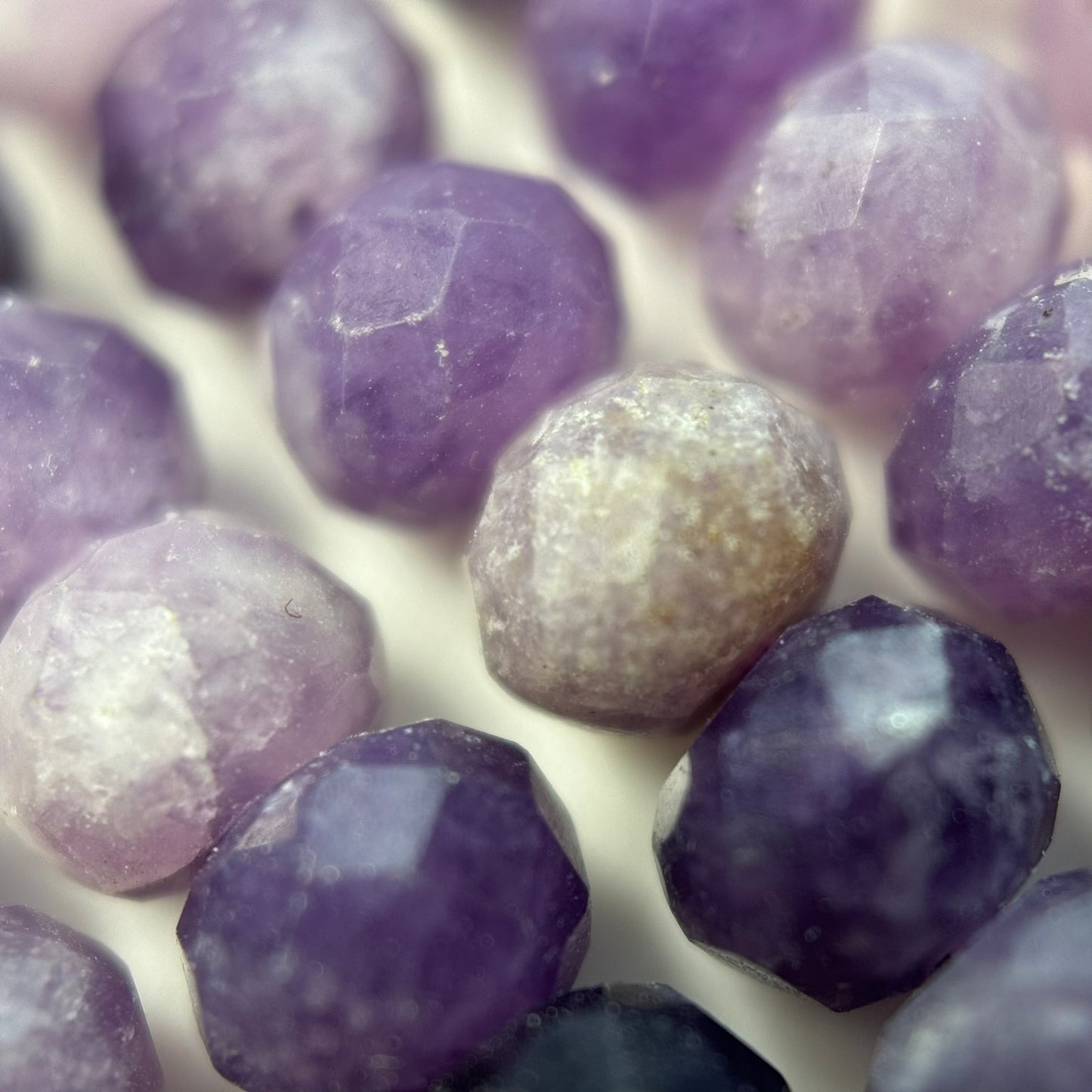 Lepidolite Faceted Rondelle Beads (A Quality) image 3