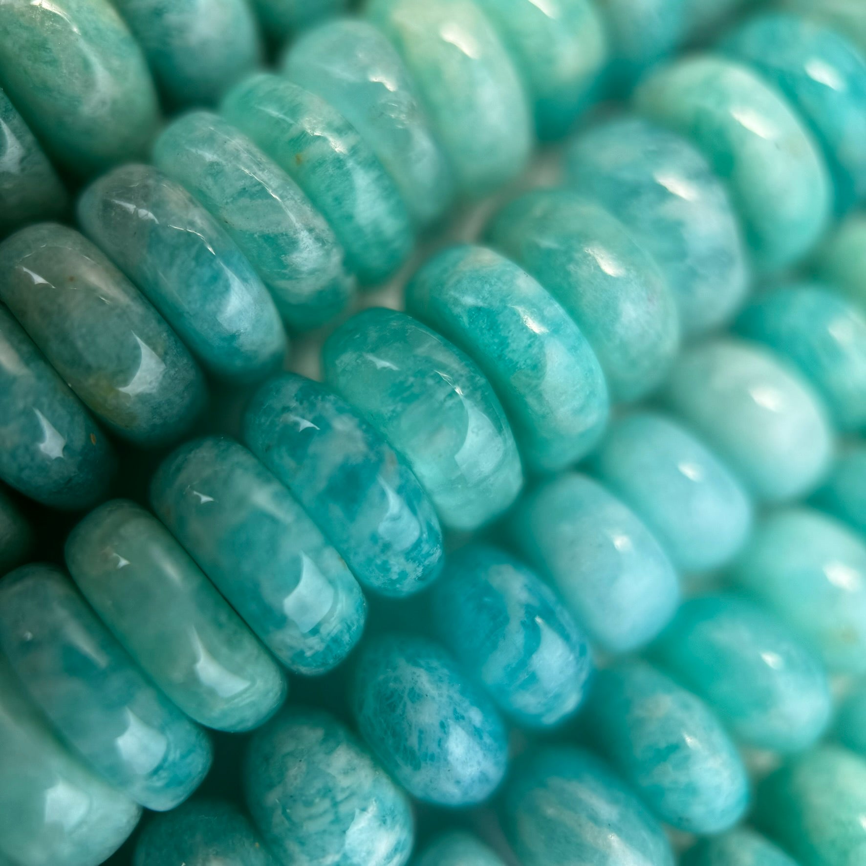 Brazilian Amazonite AAAA Rondelle Gemstone Beads image 8