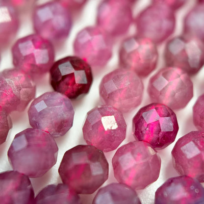 Pink Tourmaline Faceted Round Beads image 1