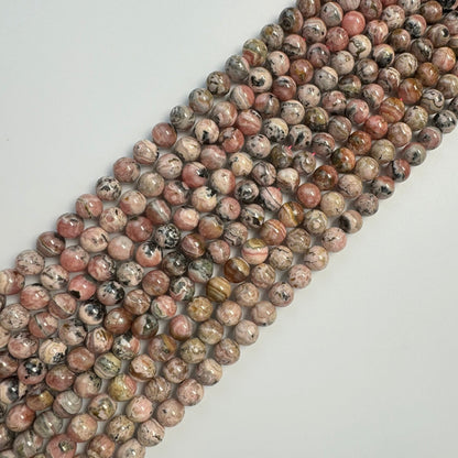 Dendritic Rhodochrosite Polished Round Beads image 7