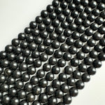 Black Mica Polished Round Beads image 2