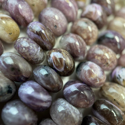 Charoite Rondelle Polished Beads image 7